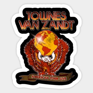 Townes Van Zandt Retro Eagle Tour Style Design Sticker